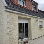 pose de parement sur une maison à caen