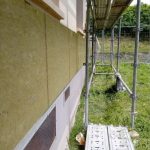 Isolation extérieure laine de verred’un lot d’immeubles à Coutances