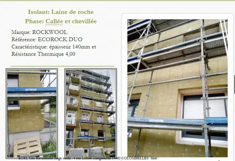 travaux d'isolation thermique extérieur en cours sur un immeuble à caen